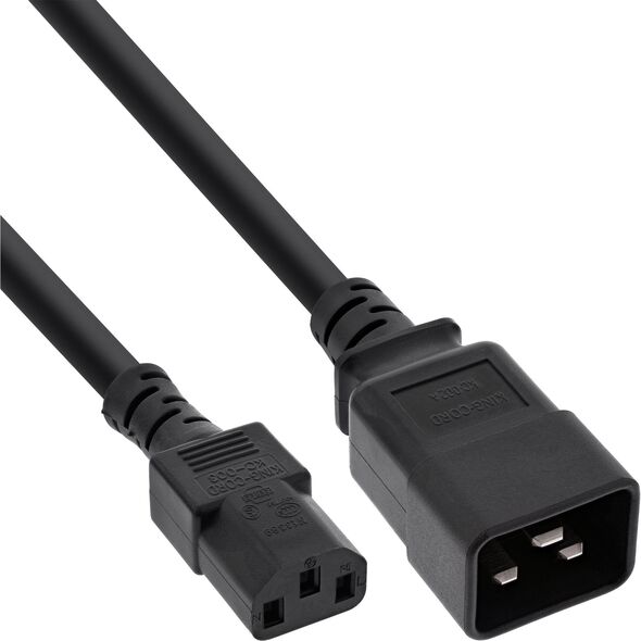 Καλώδιο προσαρμογέα δικτύου InLine IEC-60320 C20 σε C13 μέγ. 10A μαύρο 2m