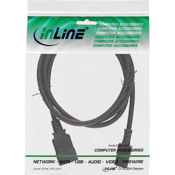 Καλώδιο προσαρμογέα δικτύου InLine IEC-60320 C20 σε C13 μέγ. 10A μαύρο 2m