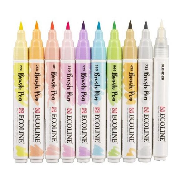 Σετ πινέλων Ecoline Pastel | 10 χρώματα