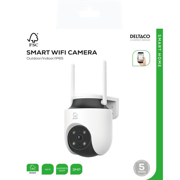 Deltaco Έξυπνη Κάμερα Σπιτιού SH-IPC18 Εξωτερική IP65 περιστρεφόμενη