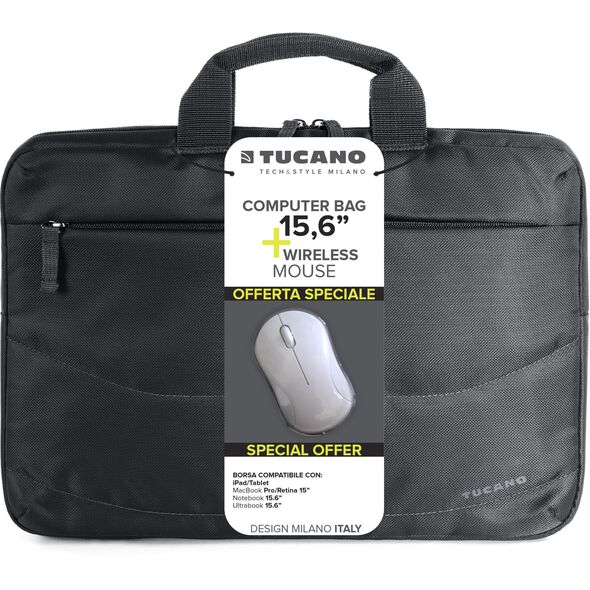 Τσάντα υπολογιστή Tucano Borsa Idea 15.6" + ποντίκι, μαύρο