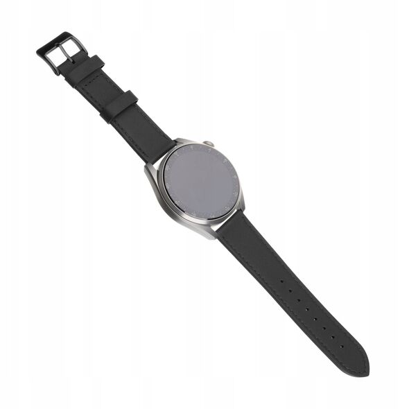 Fixed δερμάτινο λουράκι smartwatch, 22 mm, μαύρο