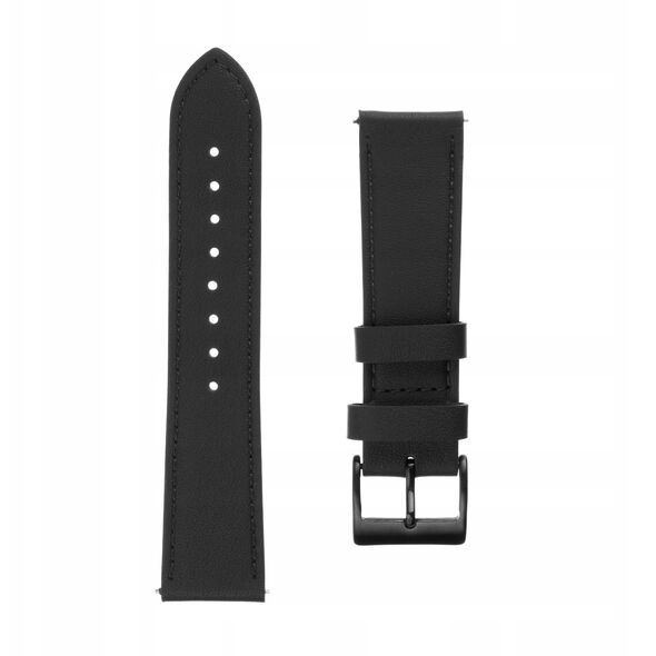 Fixed δερμάτινο λουράκι smartwatch, 22 mm, μαύρο