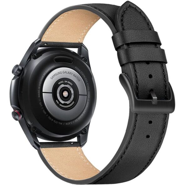 Fixed δερμάτινο λουράκι smartwatch, 22 mm, μαύρο