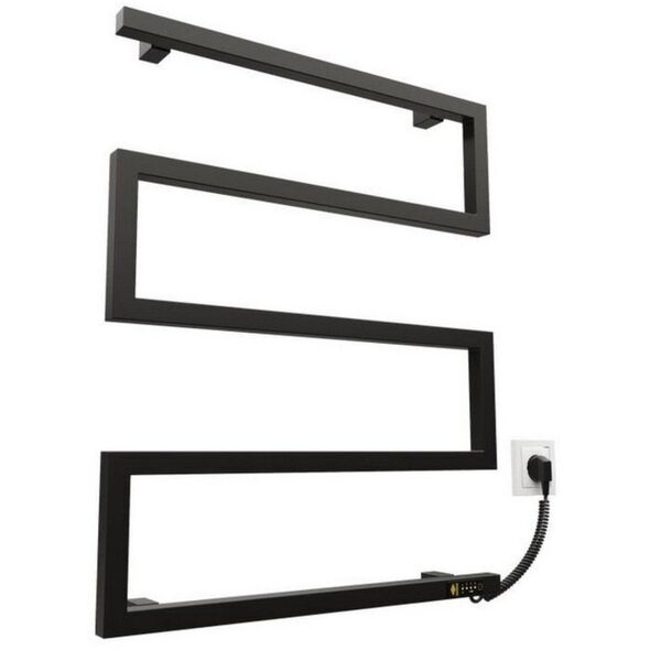 Ηλεκτρική πετσετοθήκη Kosser Zeta 900x550 ER, με χρονοδιακόπτη, μαύρη (καλώδιο δεξιά)