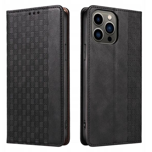 Θήκη Magnet Strap etui iPhone 14 pokrowiec με καπάκι πορτοφόλι mini λουράκι βάση μαύρο