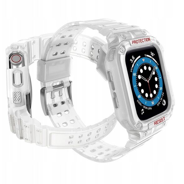 Λουράκι με προστατευτική θήκη Protect Strap Band για Apple Watch 38 / 40 / 41 mm θήκη θωράκισης - διαφανές