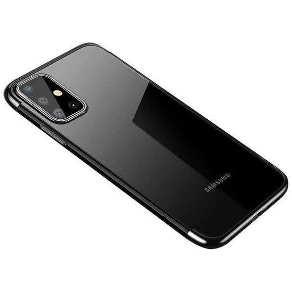 Διαφανής θήκη ζελέ με μεταλλικό πλαίσιο Samsung Galaxy A72 4G μαύρο
