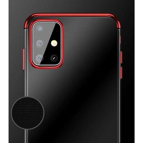 Διαφανής θήκη ζελέ με μεταλλικό πλαίσιο Samsung Galaxy A72 4G μαύρο