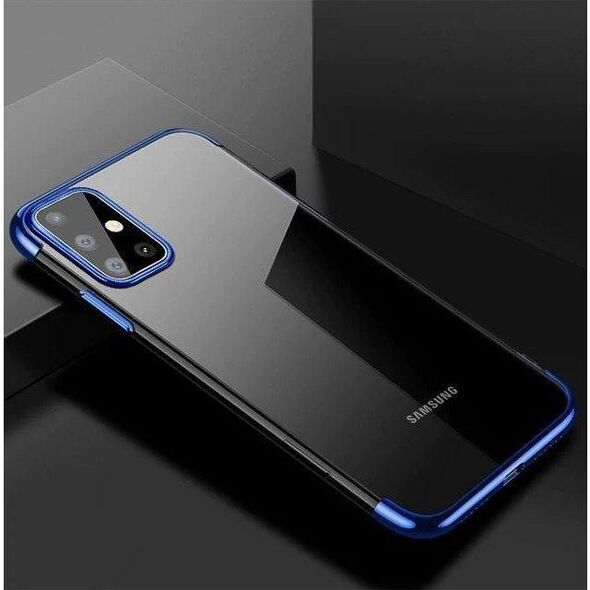Διαφανής θήκη ζελέ με μεταλλικό πλαίσιο Samsung Galaxy A72 4G μαύρο