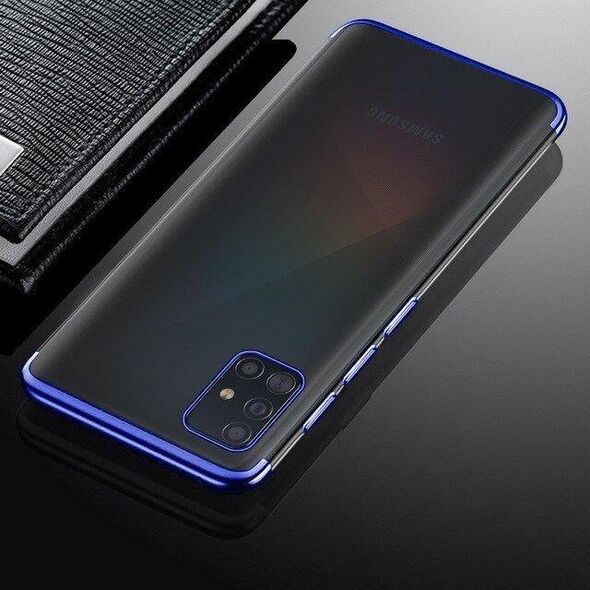 Διαφανής θήκη ζελέ με μεταλλικό πλαίσιο Samsung Galaxy A72 4G μαύρο