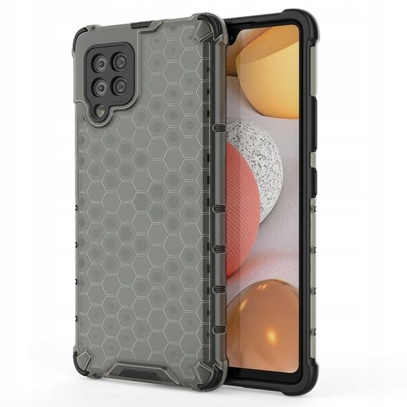 Θήκη Honeycomb etui pancerny με ζελατινώδες πλαίσιο για το Samsung Galaxy A42 5G μαύρο
