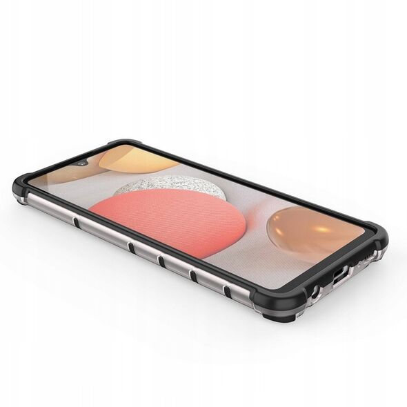 Θήκη Honeycomb etui pancerny με ζελατινώδες πλαίσιο για το Samsung Galaxy A42 5G μαύρο