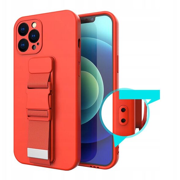 Θήκη Rope żelowe etui με λουράκι αλυσίδα τσάντα λουράκι iPhone 12 Pro Max μαύρο