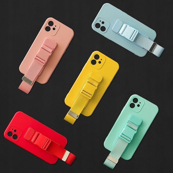 Θήκη Rope żelowe etui με λουράκι αλυσίδα τσάντα λουράκι Samsung Galaxy A22 4G μαύρο
