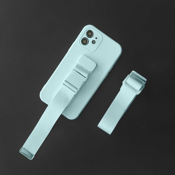 Θήκη Rope żelowe etui με λουράκι αλυσίδα τσάντα λουράκι Samsung Galaxy A22 5G μαύρο