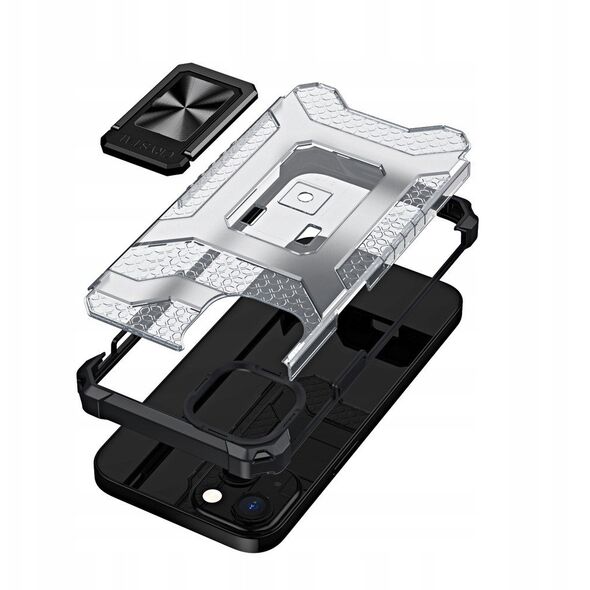 Θήκη Crystal Ring pancerne hybrydowe etui pokrowiec + μαγνητική βάση iPhone 13 mini μαύρο