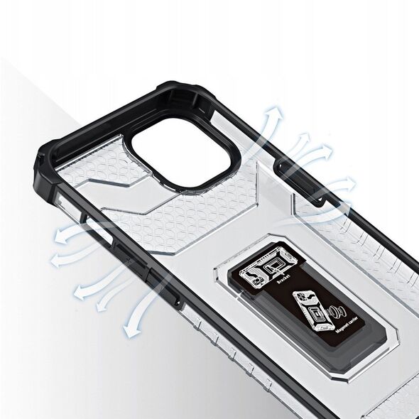 Θήκη Crystal Ring pancerne hybrydowe etui pokrowiec + μαγνητική βάση iPhone 13 mini μαύρο