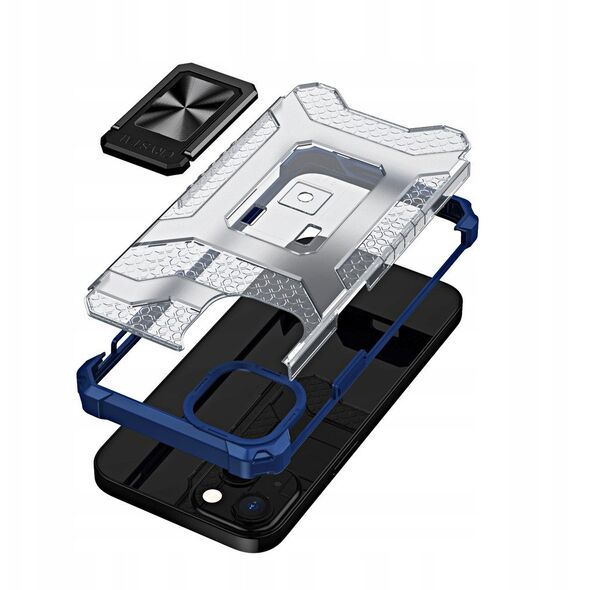 Θήκη Crystal Ring pancerne hybrydowe etui pokrowiec + μαγνητική βάση iPhone 13 mini μπλε