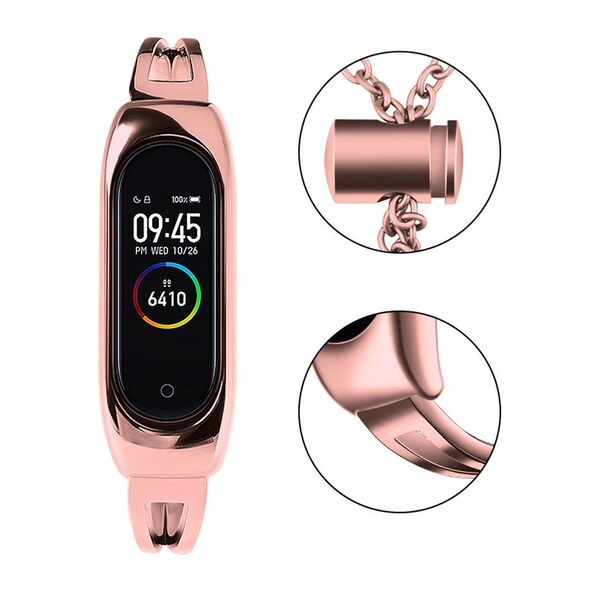 Μεταλλικό βραχιόλι για Xiaomi Mi Band 3 / 4 / 5 / 6 λουράκι - ροζ