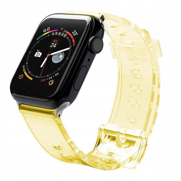 Λουράκι σιλικόνης βραχιόλι Strap Light για το ρολόι Apple Watch 38 / 40 mm - κίτρινο