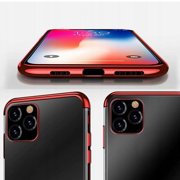 Διάφανη θήκη ζελέ με μεταλλικό πλαίσιο Samsung Galaxy A22 4G μαύρο