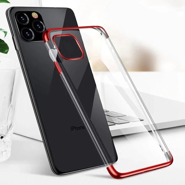 Διάφανη θήκη ζελέ με μεταλλικό πλαίσιο Samsung Galaxy A22 4G μαύρο
