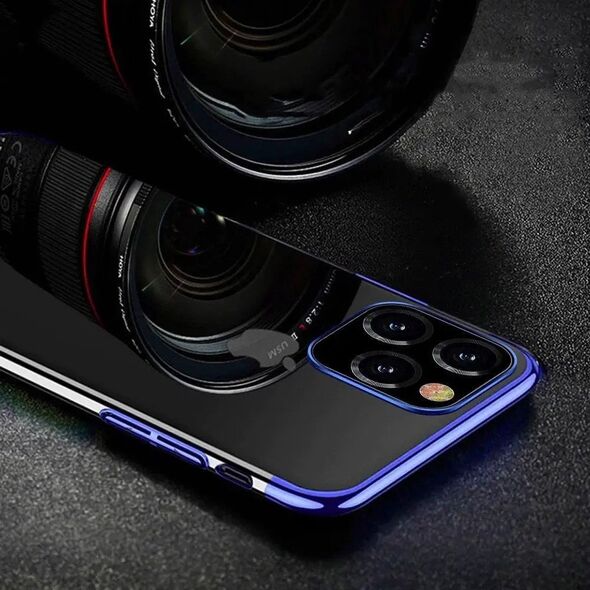Διάφανη θήκη ζελέ με μεταλλικό πλαίσιο Samsung Galaxy A22 4G μαύρο