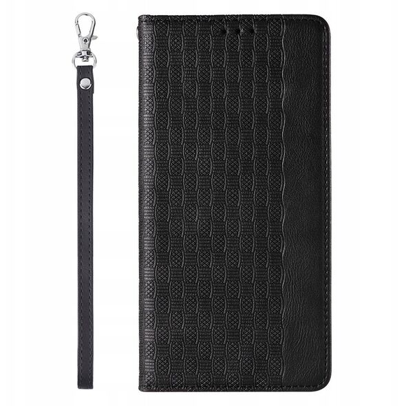 Θήκη Magnet Strap για iPhone 13 Pro πορτοφόλι + mini λουράκι μαύρο