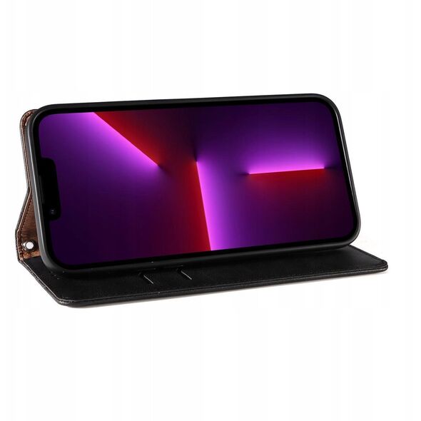 Θήκη Magnet Strap etui για iPhone 12 Pro πορτοφόλι κάλυμμα + mini λουράκι μαύρο