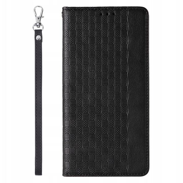 Θήκη Magnet Strap etui για iPhone 12 Pro πορτοφόλι κάλυμμα + mini λουράκι μαύρο