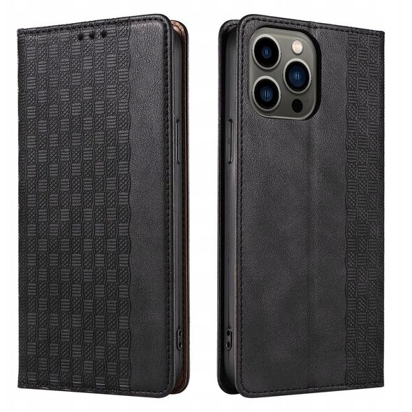 Θήκη Magnet Strap etui για iPhone 12 Pro πορτοφόλι κάλυμμα + mini λουράκι μαύρο