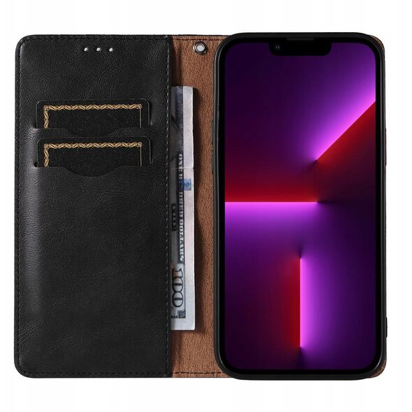 Θήκη Magnet Strap etui για iPhone 12 Pro πορτοφόλι κάλυμμα + mini λουράκι μαύρο