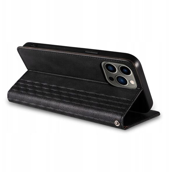 Θήκη Magnet Strap etui για iPhone 12 Pro πορτοφόλι κάλυμμα + mini λουράκι μαύρο