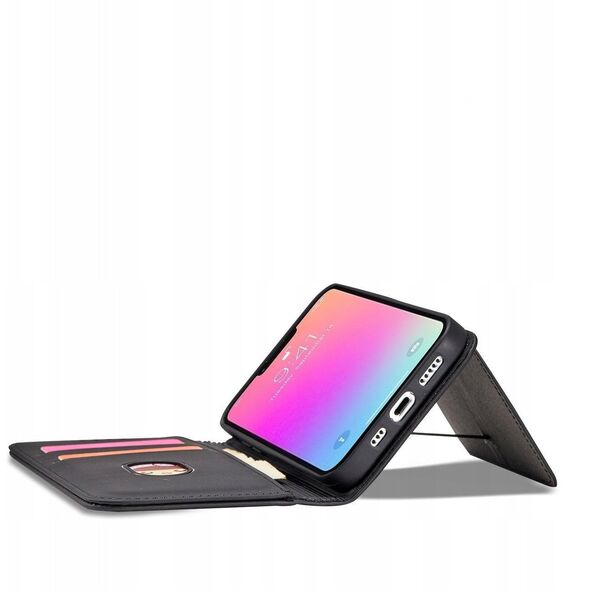 Θήκη κάρτας μαγνήτη etui iPhone 14 θήκη με καπάκι πορτοφόλι βάση στήριξης μαύρη