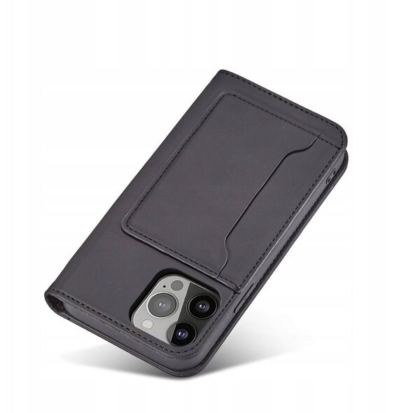 Θήκη κάρτας μαγνήτη etui iPhone 14 Pro θήκη με καπάκι πορτοφόλι βάση μαύρο