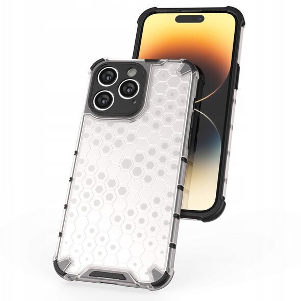 Θήκη Honeycomb iPhone 14 Pro θωρακισμένη υβριδική μαύρη θήκη