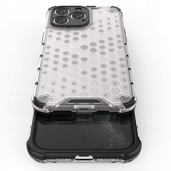 Θήκη Honeycomb iPhone 14 Pro θωρακισμένη υβριδική μαύρη θήκη