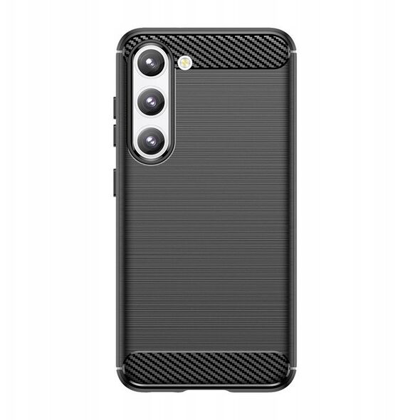 Θήκη Carbon etui Samsung Galaxy S23+ εύκαμπτη σιλικόνη θήκη από ανθρακονήματα μαύρη