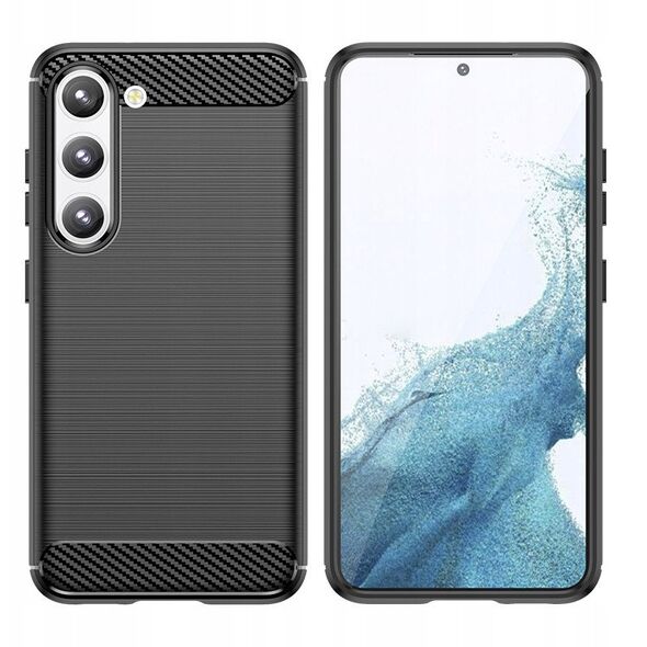 Θήκη Carbon etui Samsung Galaxy S23+ εύκαμπτη σιλικόνη θήκη από ανθρακονήματα μαύρη