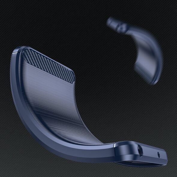 Θήκη Carbon etui iPhone 14 εύκαμπτη ζελατινώδης θήκη για πίσω μπλε