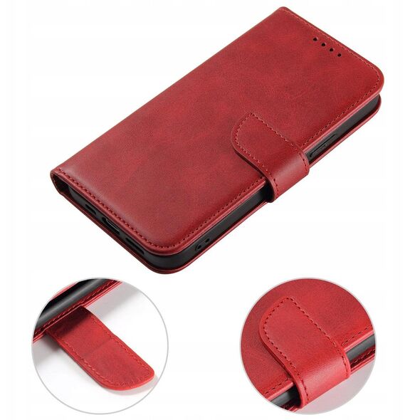 Θήκη Magnet Case Samsung Galaxy S23+ με καπάκι πορτοφόλι βάση κόκκινη