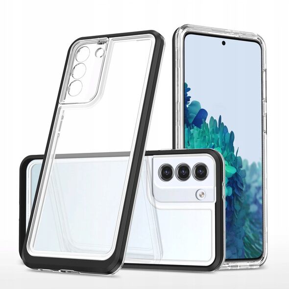 Διαφανής θήκη 3σε1 για Samsung Galaxy S23+ σιλικονούχο κάλυμμα με μαύρο πλαίσιο