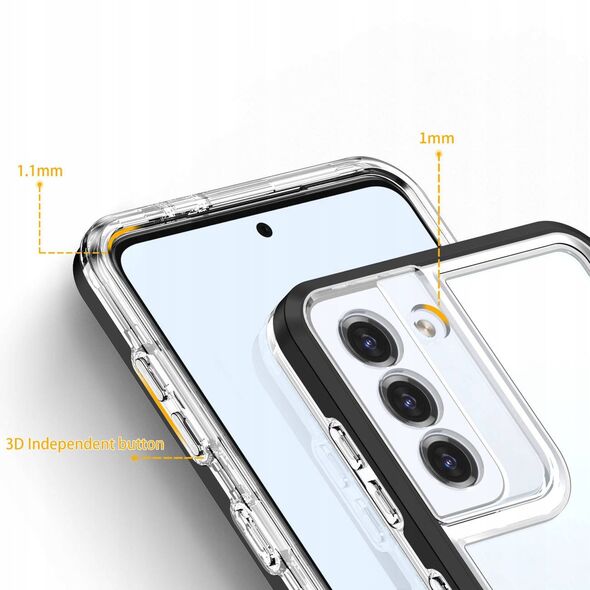 Διαφανής θήκη 3σε1 για Samsung Galaxy S23+ σιλικονούχο κάλυμμα με μαύρο πλαίσιο