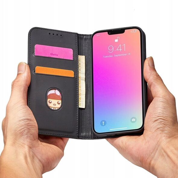 Θήκη κάρτας μαγνήτη etui Samsung Galaxy S23+ θήκη με πτερύγιο πορτοφόλι βάση μαύρη
