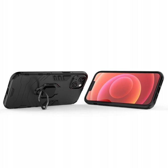 Θήκη Ring Armor για iPhone 14 Plus θωρακισμένη θήκη με μαγνητική λαβή δαχτυλίδι μαύρο