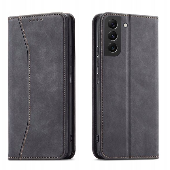 Θήκη Magnet Fancy Case Samsung Galaxy S23+ με καπάκι πορτοφόλι βάση στήριξης μαύρο