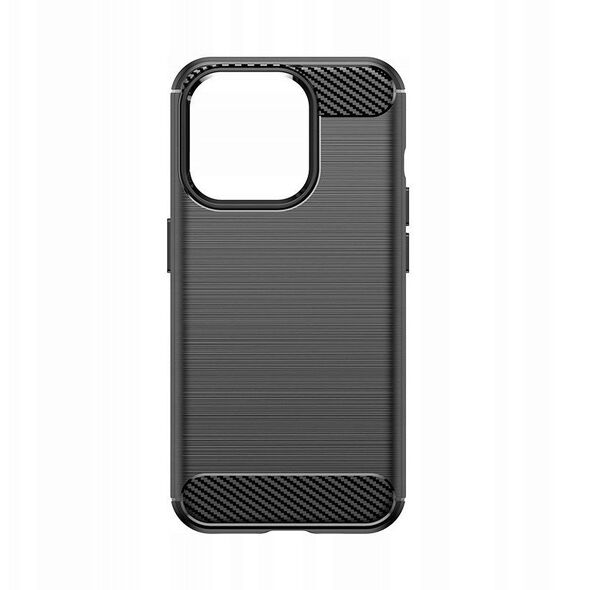 Ελαστική θήκη με σχέδιο ανθρακονήματος για iPhone 15 Pro Carbon Case - μαύρη