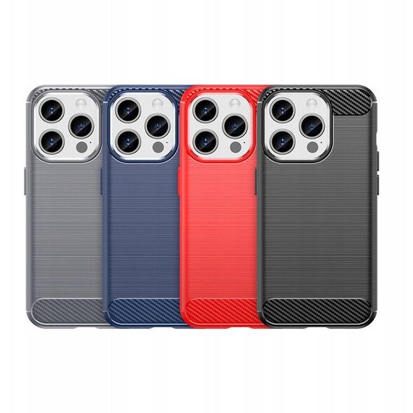 Ελαστική θήκη με σχέδιο ανθρακονήματος για iPhone 15 Pro Carbon Case - μαύρη
