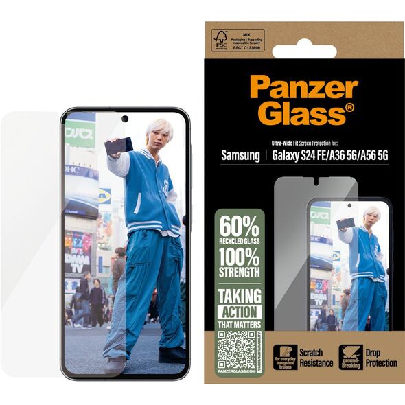 PanzerGlass Screen Protector Galaxy S24 FE/A36 5G/A56 5G UWF